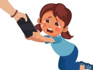 Unhappy child feeling desperate and terrified of online harassment